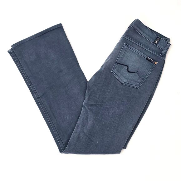 7 For All Mankind Womens 28 (30 x 34) Light Wash Low Rise Bootcut Denim Jeans - Picture 1 of 13